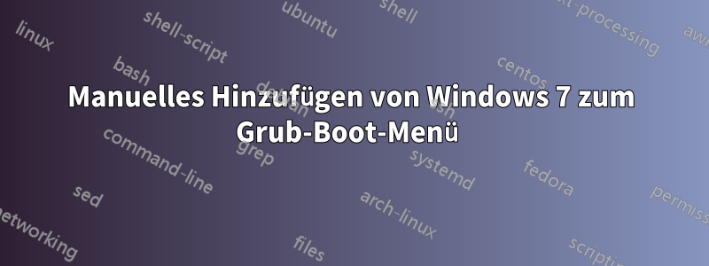 Manuelles Hinzufügen von Windows 7 zum Grub-Boot-Menü