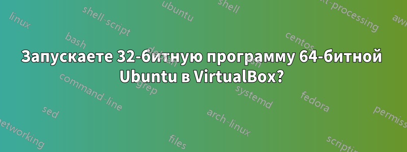 Запускаете 32-битную программу 64-битной Ubuntu в VirtualBox?