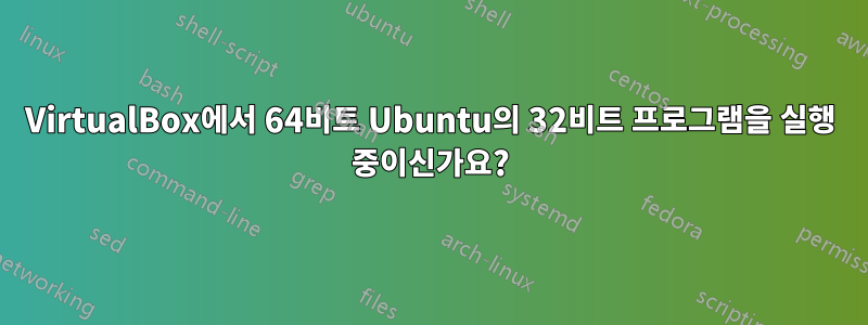 VirtualBox에서 64비트 Ubuntu의 32비트 프로그램을 실행 중이신가요?