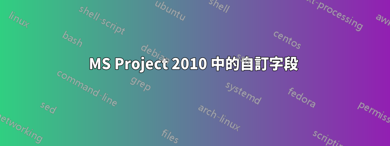 MS Project 2010 中的自訂字段