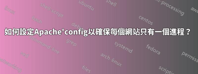 如何設定Apache'config以確保每個網站只有一個進程？