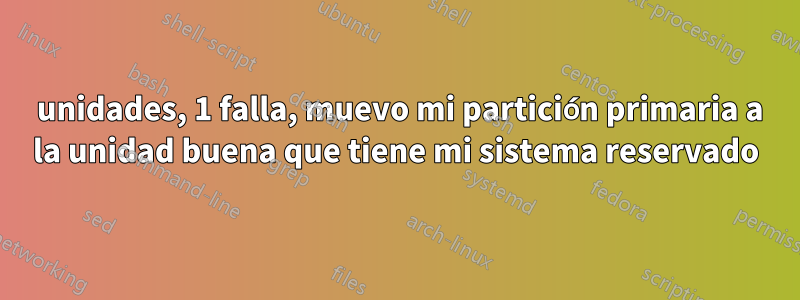 2 unidades, 1 falla, muevo mi partición primaria a la unidad buena que tiene mi sistema reservado