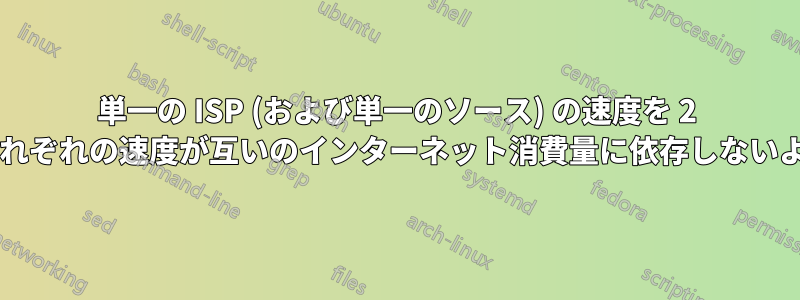 単一の ISP (および単一のソース) の速度を 2 つのルーターに分割して、それぞれの速度が互いのインターネット消費量に依存しないようにすることはできますか?