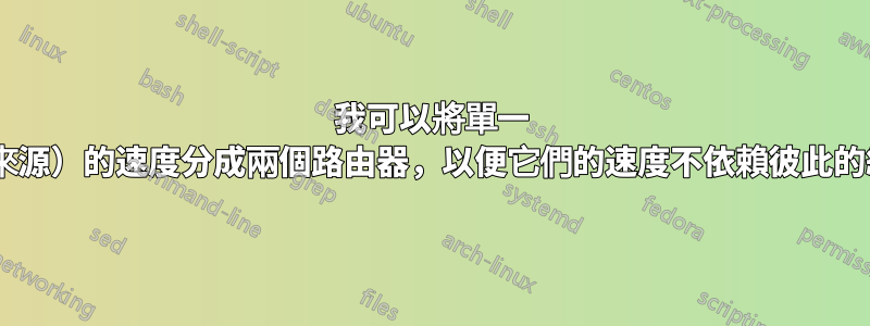 我可以將單一 ISP（和單一來源）的速度分成兩個路由器，以便它們的速度不依賴彼此的網路消耗嗎？