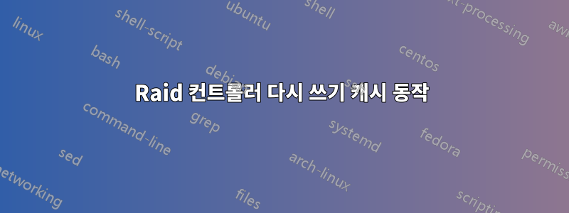 Raid 컨트롤러 다시 쓰기 캐시 동작