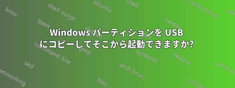 Windows パーティションを USB にコピーしてそこから起動できますか?