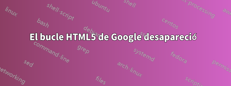 El bucle HTML5 de Google desapareció