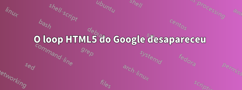 O loop HTML5 do Google desapareceu