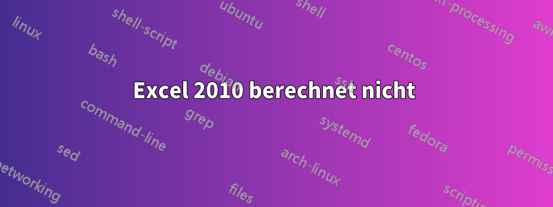 Excel 2010 berechnet nicht