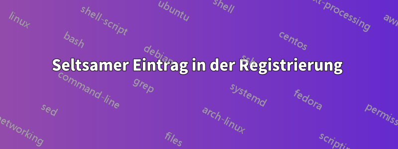 Seltsamer Eintrag in der Registrierung