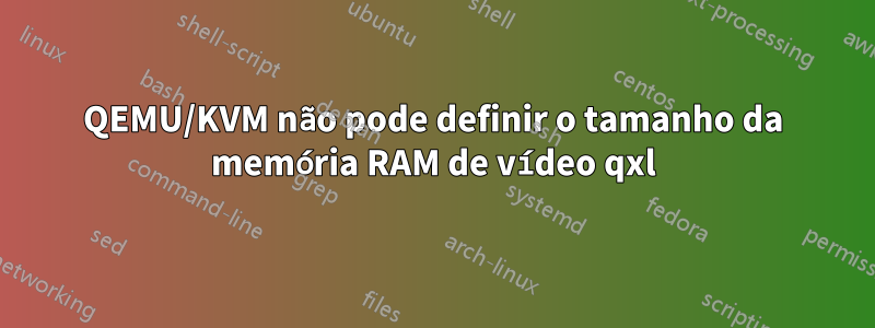 QEMU/KVM não pode definir o tamanho da memória RAM de vídeo qxl