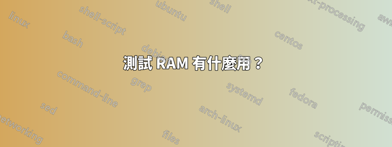 測試 RAM 有什麼用？