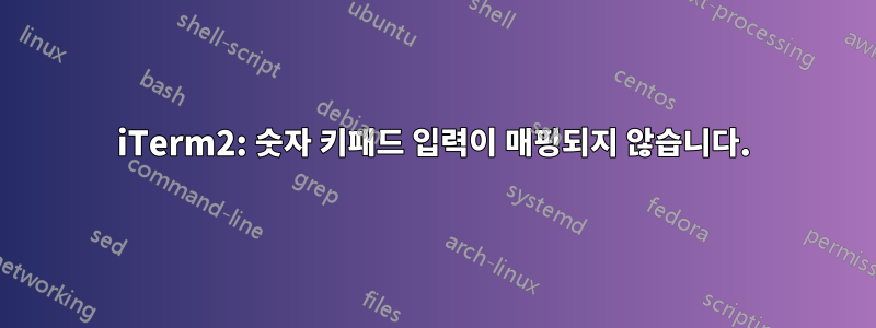 iTerm2: 숫자 키패드 입력이 매핑되지 않습니다.