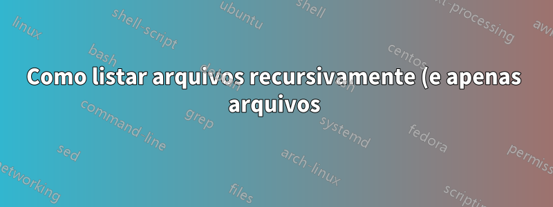 Como listar arquivos recursivamente (e apenas arquivos) no prompt de comando do Windows?