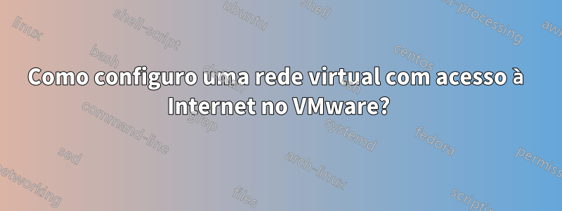 Como configuro uma rede virtual com acesso à Internet no VMware?