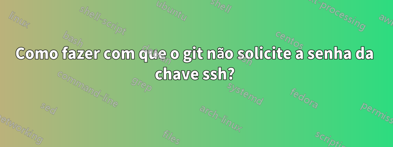 Como fazer com que o git não solicite a senha da chave ssh?