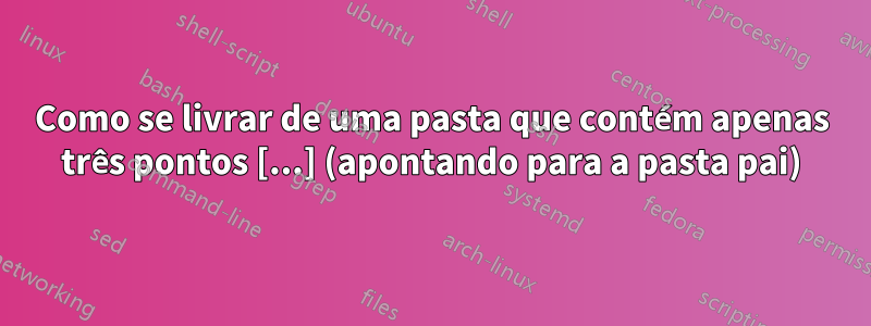 Como se livrar de uma pasta que contém apenas três pontos [...] (apontando para a pasta pai)