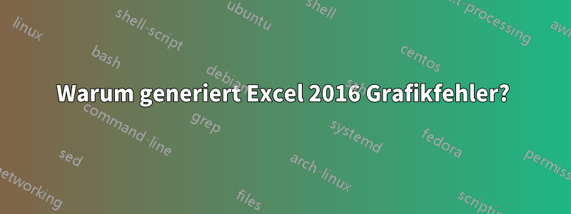 Warum generiert Excel 2016 Grafikfehler?