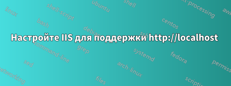 Настройте IIS для поддержки http://localhost