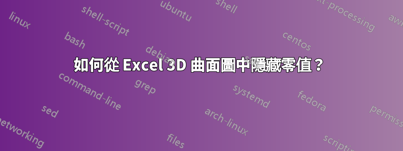 如何從 Excel 3D 曲面圖中隱藏零值？