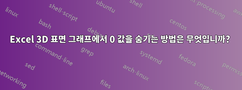 Excel 3D 표면 그래프에서 0 값을 숨기는 방법은 무엇입니까?