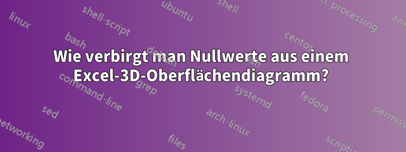 Wie verbirgt man Nullwerte aus einem Excel-3D-Oberflächendiagramm?