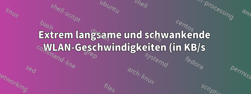 Extrem langsame und schwankende WLAN-Geschwindigkeiten (in KB/s) beim Übertragen von Dateien