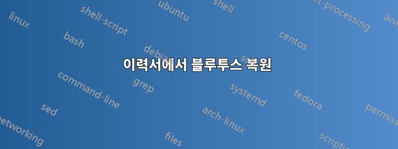 이력서에서 블루투스 복원