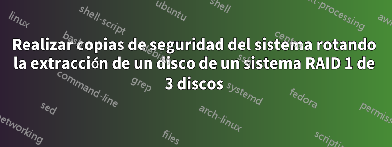 Realizar copias de seguridad del sistema rotando la extracción de un disco de un sistema RAID 1 de 3 discos