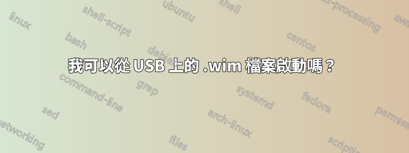 我可以從 USB 上的 .wim 檔案啟動嗎？