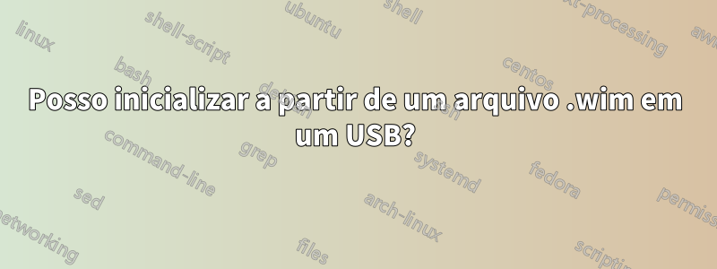 Posso inicializar a partir de um arquivo .wim em um USB?