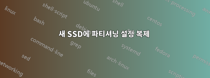 새 SSD에 파티셔닝 설정 복제