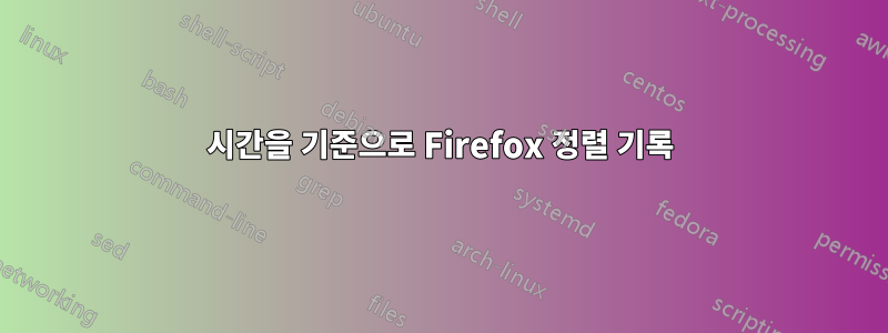 시간을 기준으로 Firefox 정렬 기록