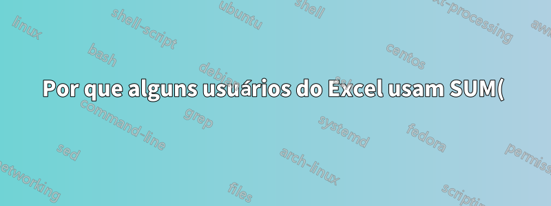 Por que alguns usuários do Excel usam SUM() quando não é necessário?