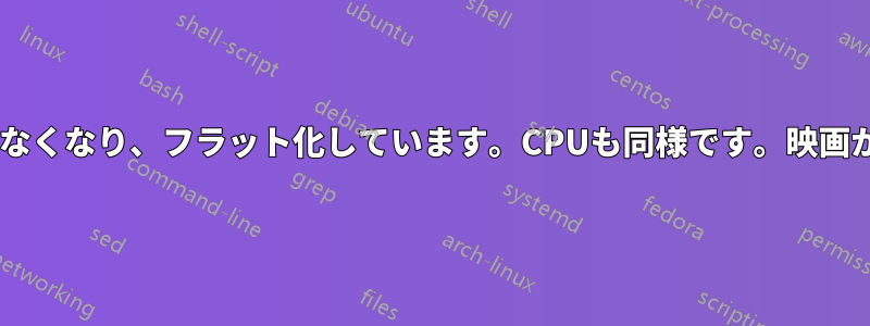 PCのRAMが使えなくなり、フラット化しています。CPUも同様です。映画が再生できません