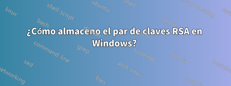 ¿Cómo almaceno el par de claves RSA en Windows?