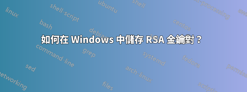 如何在 Windows 中儲存 RSA 金鑰對？