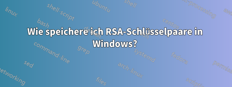 Wie speichere ich RSA-Schlüsselpaare in Windows?