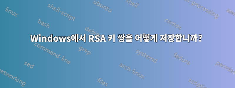 Windows에서 RSA 키 쌍을 어떻게 저장합니까?