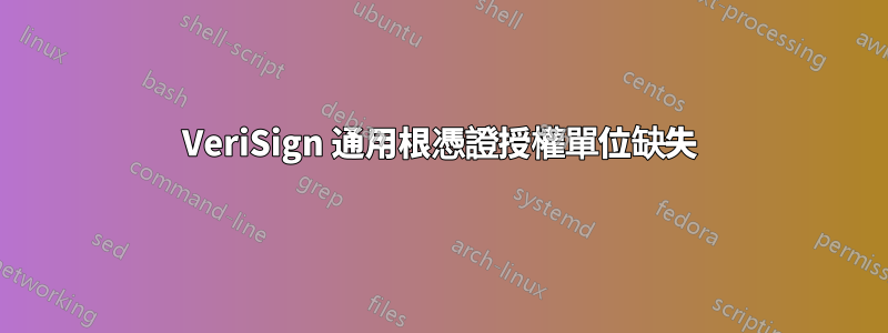 VeriSign 通用根憑證授權單位缺失