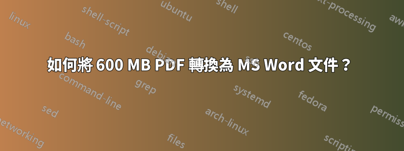 如何將 600 MB PDF 轉換為 MS Word 文件？