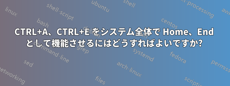 CTRL+A、CTRL+E をシステム全体で Home、End として機能させるにはどうすればよいですか?