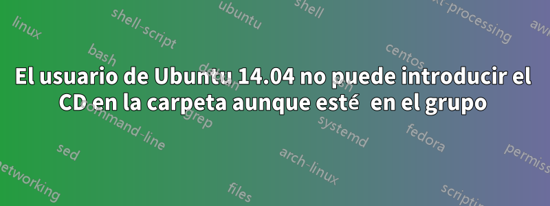 El usuario de Ubuntu 14.04 no puede introducir el CD en la carpeta aunque esté en el grupo