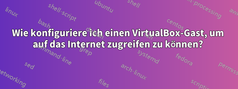 Wie konfiguriere ich einen VirtualBox-Gast, um auf das Internet zugreifen zu können?