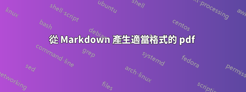 從 Markdown 產生適當格式的 pdf