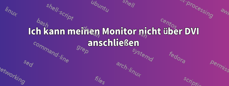 Ich kann meinen Monitor nicht über DVI anschließen