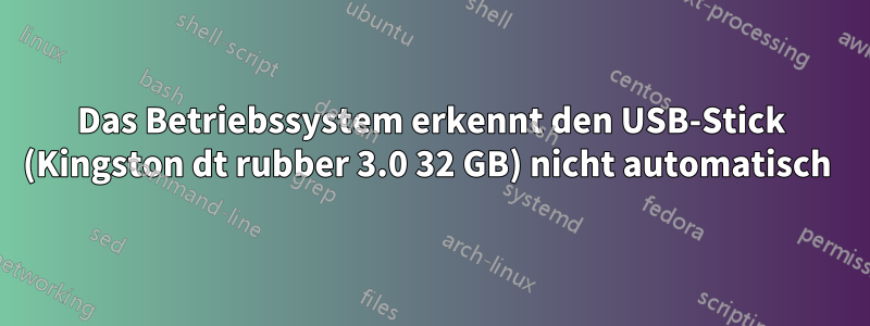 Das Betriebssystem erkennt den USB-Stick (Kingston dt rubber 3.0 32 GB) nicht automatisch 