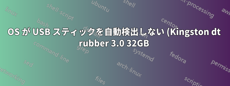 OS が USB スティックを自動検出しない (Kingston dt rubber 3.0 32GB)