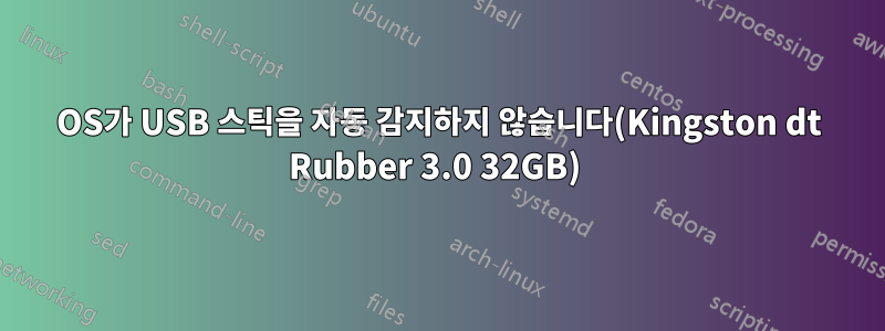 OS가 USB 스틱을 자동 감지하지 않습니다(Kingston dt Rubber 3.0 32GB) 