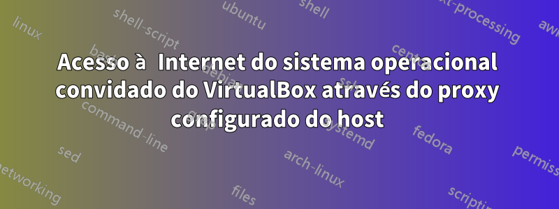 Acesso à Internet do sistema operacional convidado do VirtualBox através do proxy configurado do host